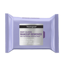 Lavender Neutrogena makeup remover cleansing wipes pack, Night Calming, 25 count.