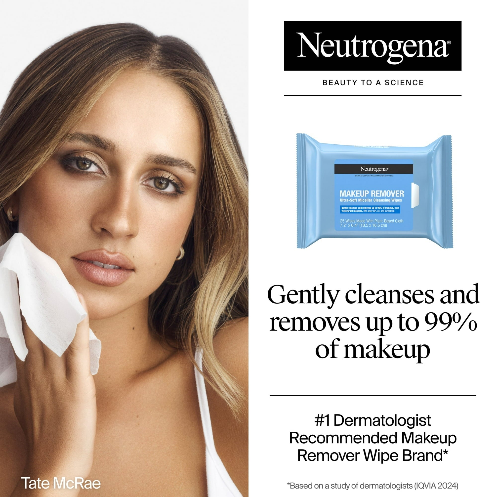 Neutrogena Makeup Remover Wipes & Face Cleansing Towelettes, Plastic Case, 25 Count Face Wipes