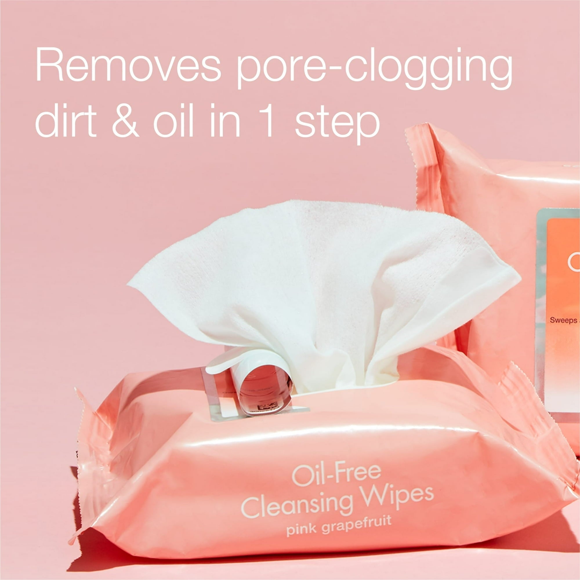 Neutrogena Oil-Free Facial Cleansing Wipes, Pink Grapefruit, 25 Count