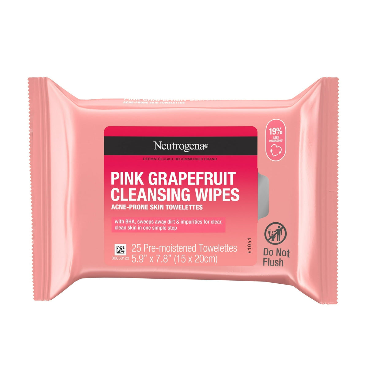 Neutrogena Oil-Free Facial Cleansing Wipes, Pink Grapefruit, 25 Count