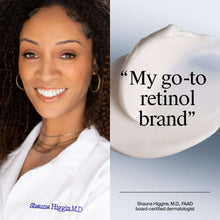 Neutrogena retinol cream jar with smiling face model wearing a lab coat