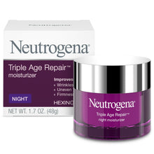 Night cream jar with silver lid and purple label, 1.7 oz face moisturizer