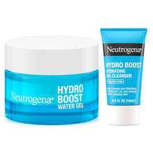 Neutrogena Hydro Boost water gel cream jar and Hydro Boost gel cleanser tube set