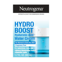 Neutrogena Hydro Boost Hyaluronic Acid Water Cream box for normal to extra dry skin