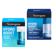 Neutrogena Hydro Boost hydration routine boxes: water gel and night cream