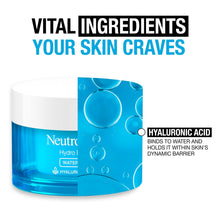 Hydro Boost water gel moisturizer jar with hyaluronic acid callout