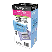 Makeup remover cleansing towelettes value pack box, front and side view