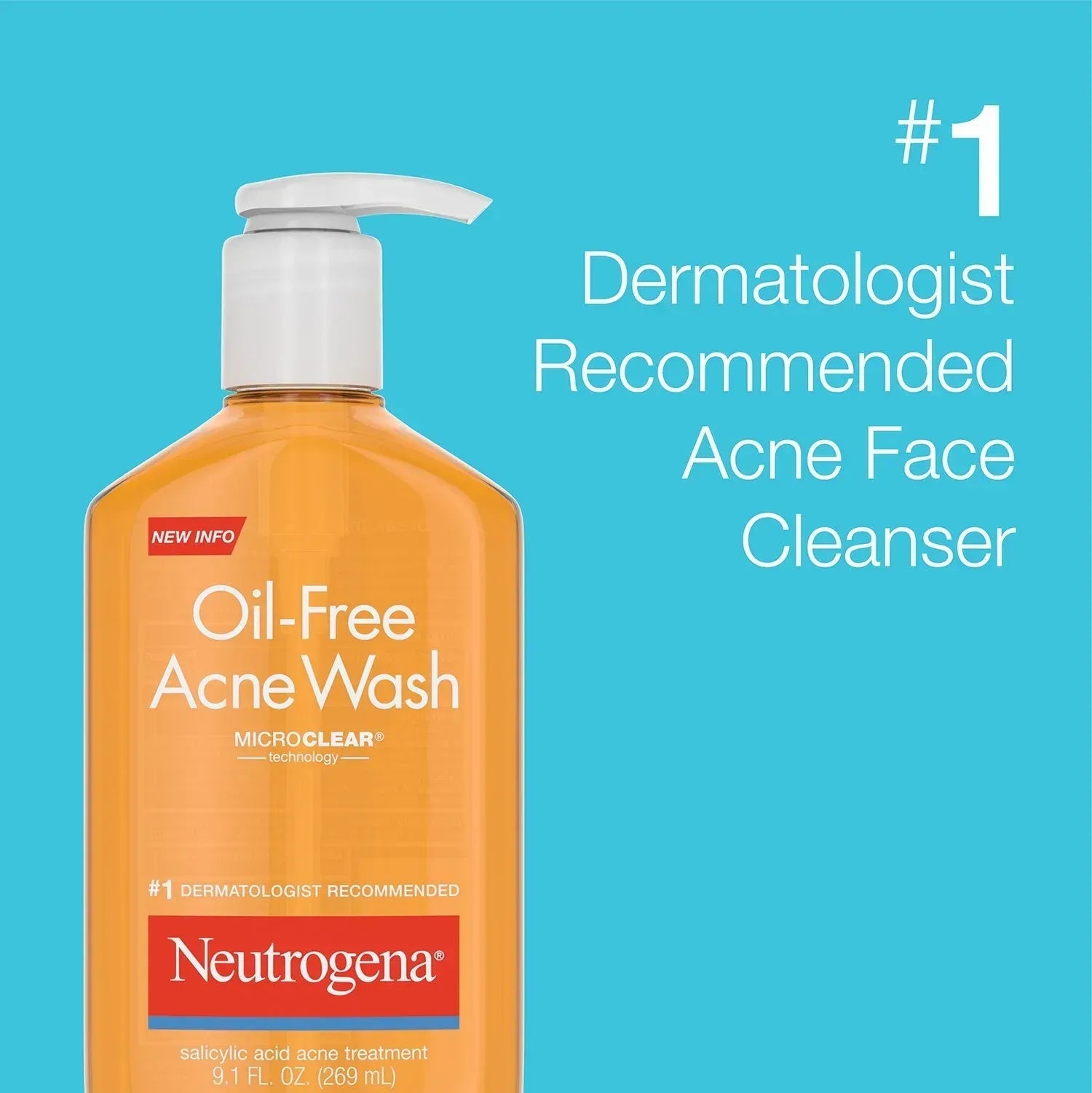 Neutrogena Oil-Free Acne Face Wash, 9.1 fl. oz., 2 pk.