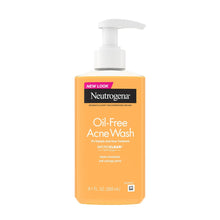 Neutrogena oil-free acne wash bottle with white pump, 9.1 fl oz (269 mL)
