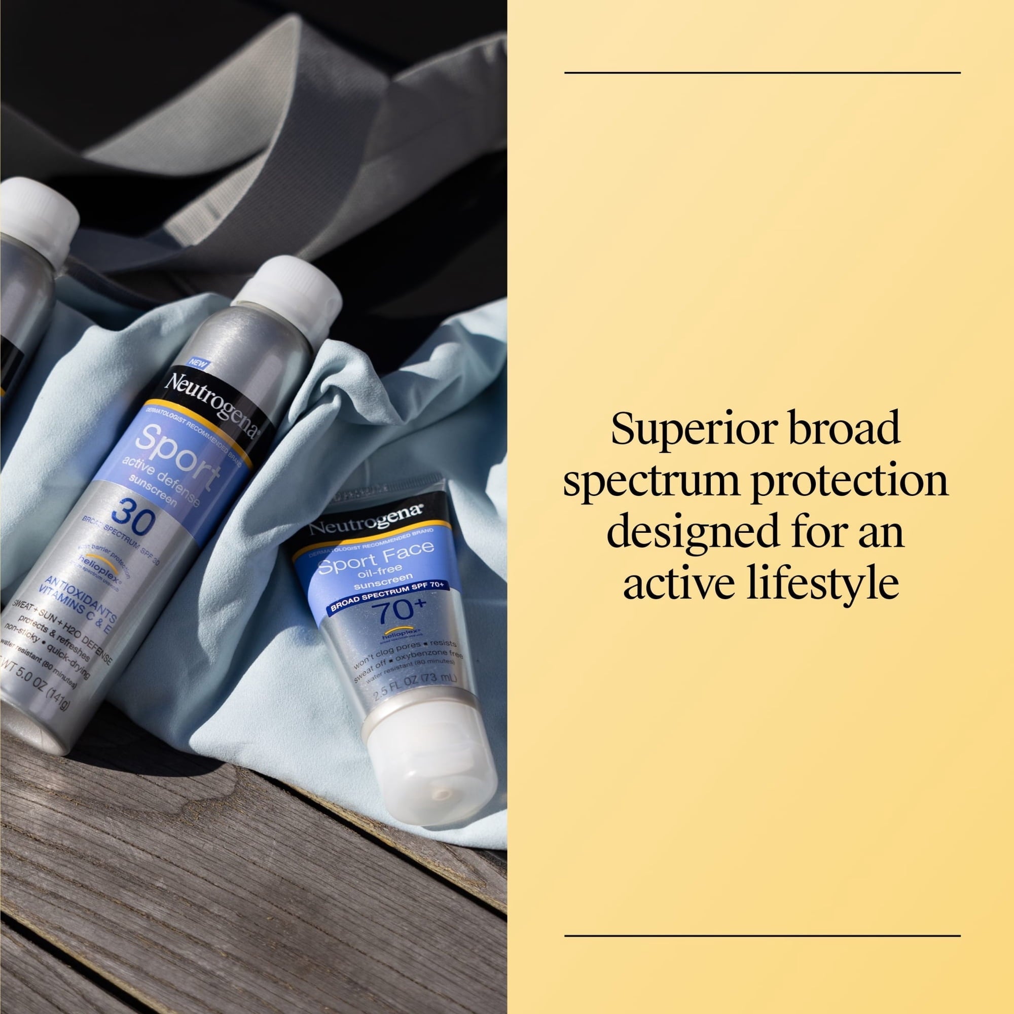Neutrogena Sport Face Oil-Free Lotion Sunscreen Broad Spectrum SPF 70+, 2.5 fl oz (2 PACK )
