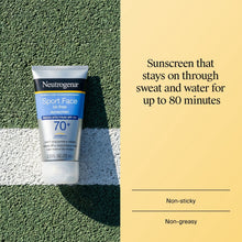 Neutrogena Sport Face oil-free sunscreen tube, broad spectrum SPF 70+