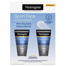 Neutrogena Sport Face oil-free sunscreen 2-pack box with two SPF 70 tubes