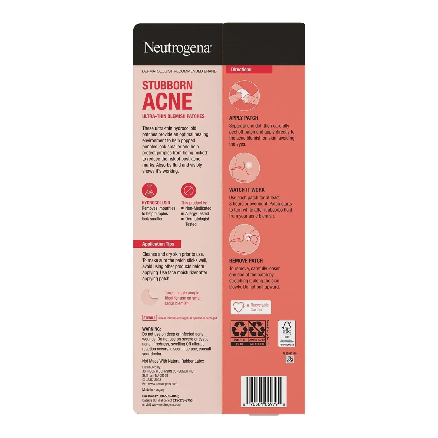 Neutrogena Stubborn Acne Blemish Patches, 24 ct., 3 pk.