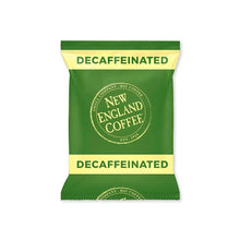 Decaffeinated coffee individual pack with New England Coffee logo and green label