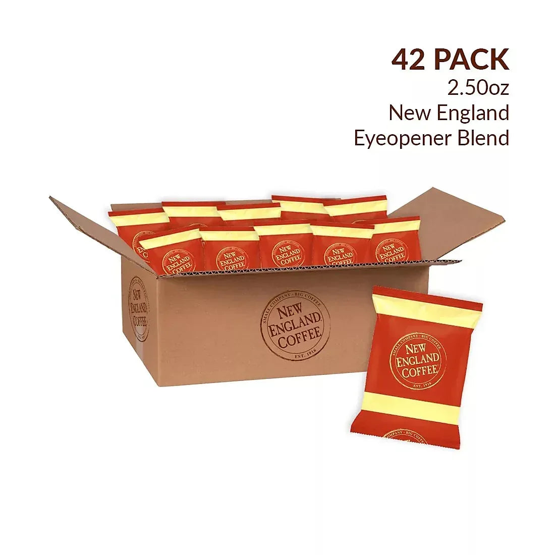 New England Coffee Eye Opener Ground Coffee Individual Packs, 42 pk./2.5 oz.