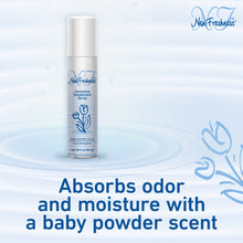 New Freshness feminine deodorant spray aerosol can, baby powder scent, front view