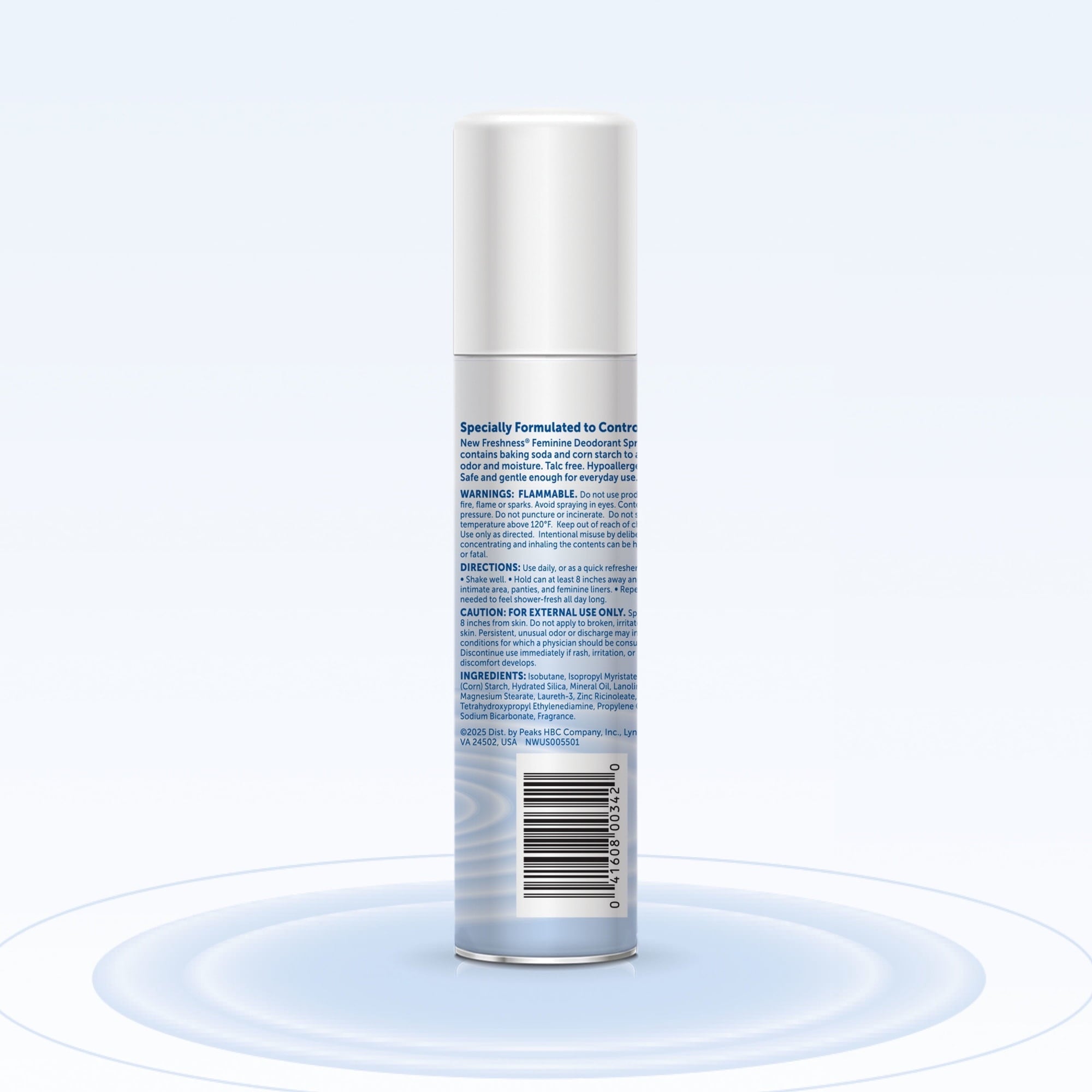 New Freshness Feminine Deodorant Spray, Baby Powder, 2 Oz