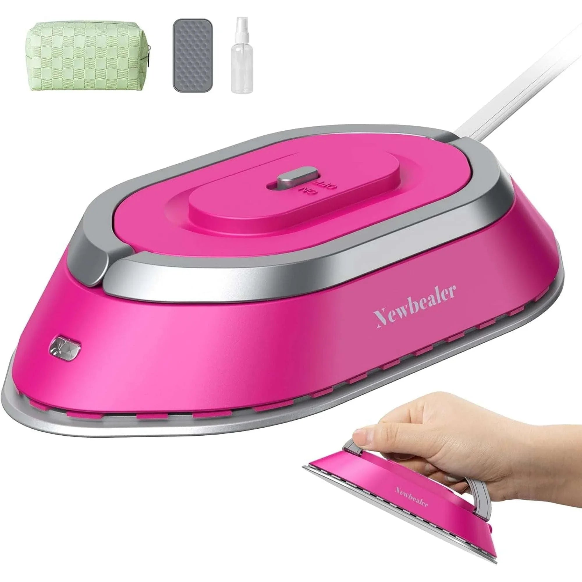 Newbealer Travel Iron with Global Voltage,Christmas Ready Gift,100-240V 0.8lb Ultra-Lightweight Mini Iron for Clothes,Xmas Gifts for Women,Girls(Red) - USA MEGA SHOP
