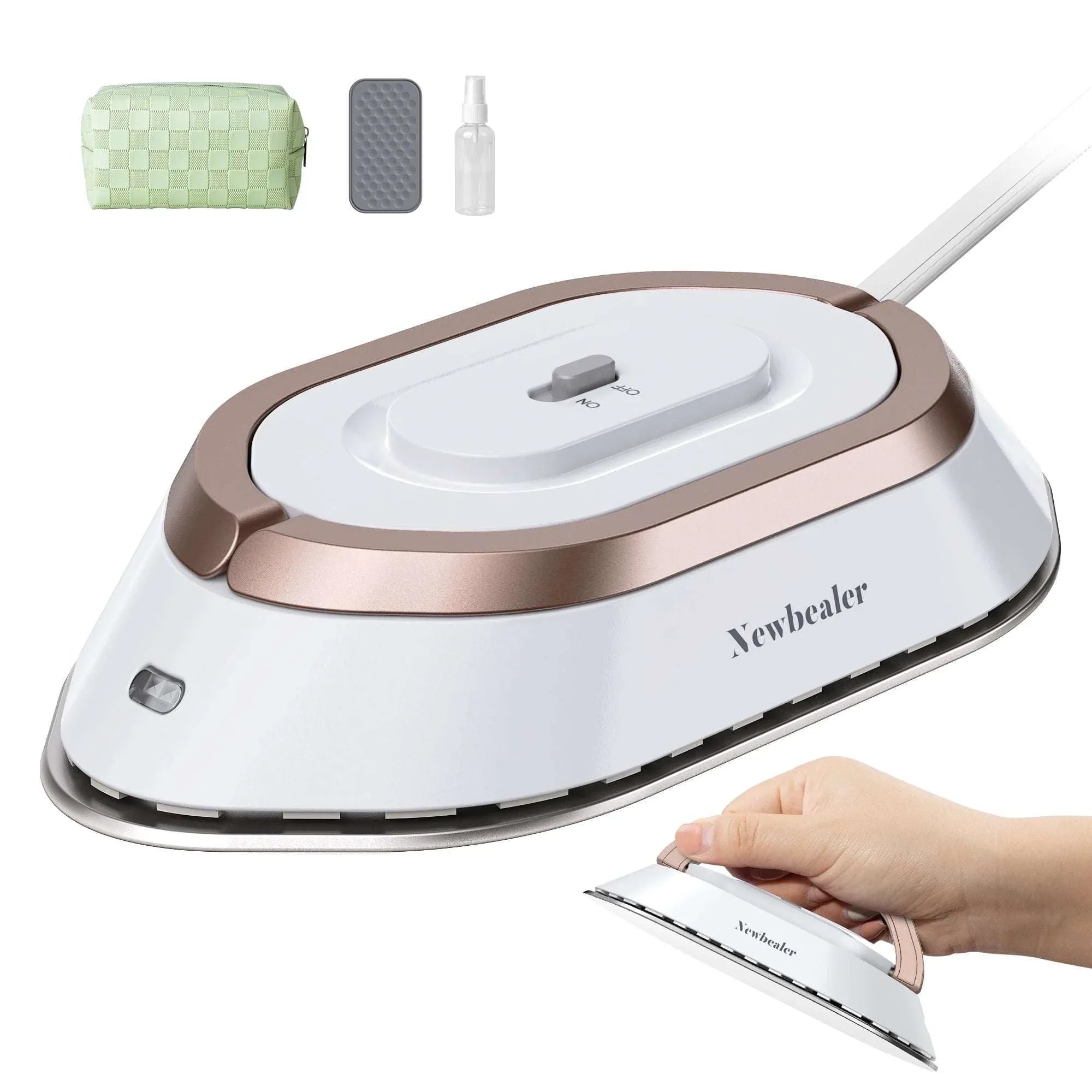 Newbealer Travel Iron with Global Voltage,Christmas Ready Gift,100-240V 0.8lb Ultra-Lightweight Mini Iron for Clothes,Xmas Gifts for Women,Girls(Red) - USA MEGA SHOP