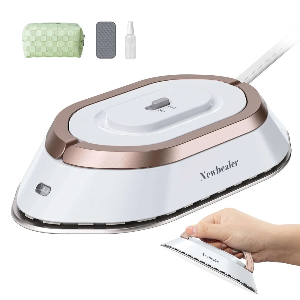 Newbealer Travel Iron with Global Voltage,Christmas Ready Gift,100-240V 0.8lb Ultra-Lightweight Mini Iron for Clothes,Xmas Gifts for Women,Girls(Red) - USA MEGA SHOP