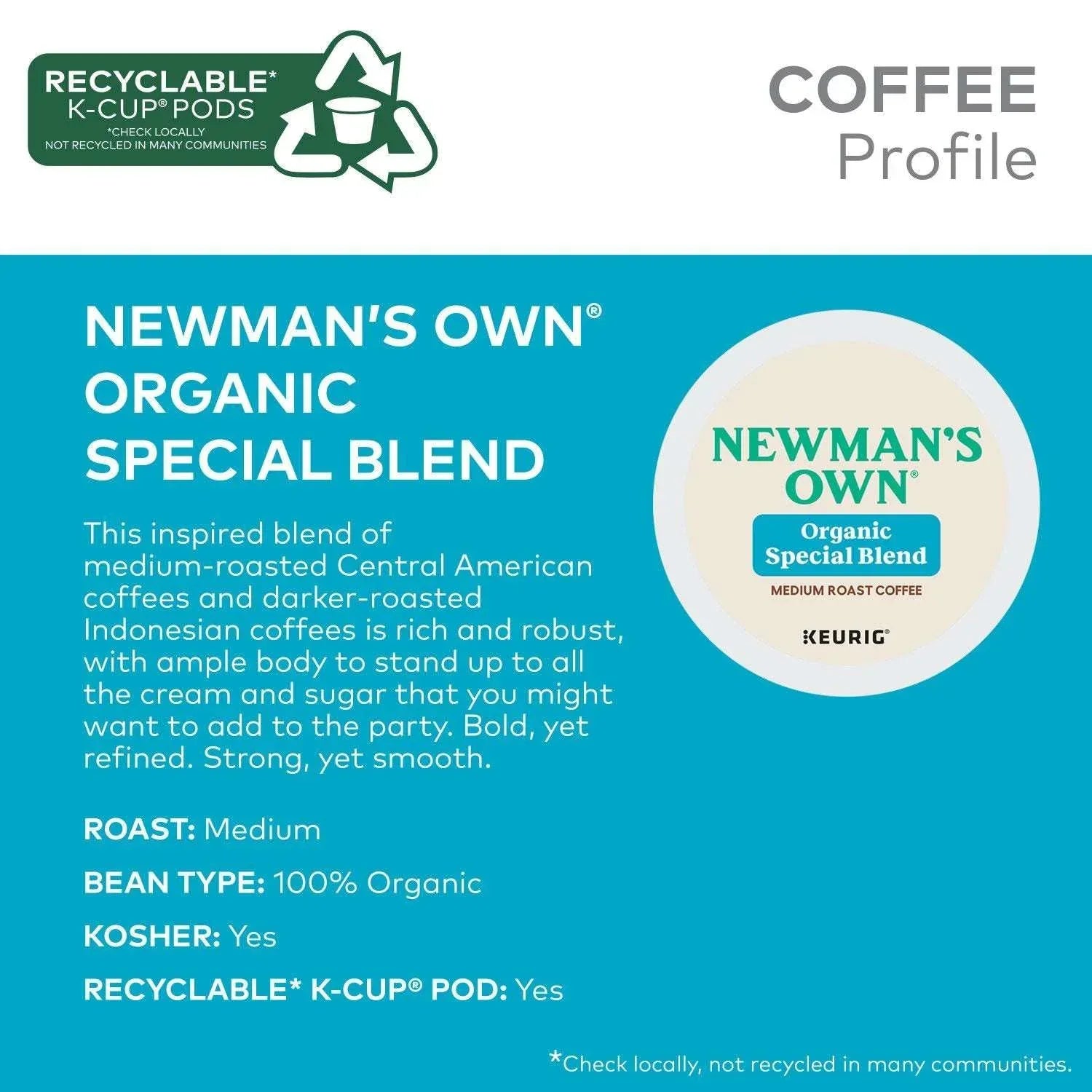 Newman's Own Organics Medium Roast K-Cup, Special Blend, 80 ct. - USA MEGA SHOP