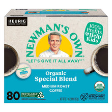 Newman's Own Organics Organic Special Blend coffee K-cup box, 80 count, medium roast