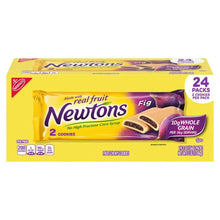 Fig cookie multipack box, 24 packs, yellow package with Newtons branding and fig filling