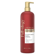 Nexxus Fullology strengthening conditioner bottle, red with gold pump and label