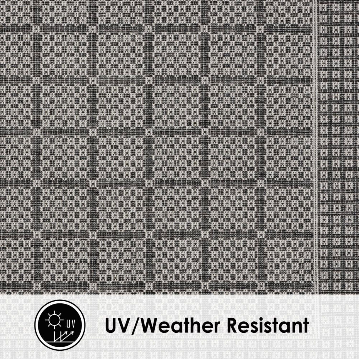 Nicole Miller New York Patio Country Luna Contemporary Geometric Indoor/Outdoor Area Rug, Black/Gray