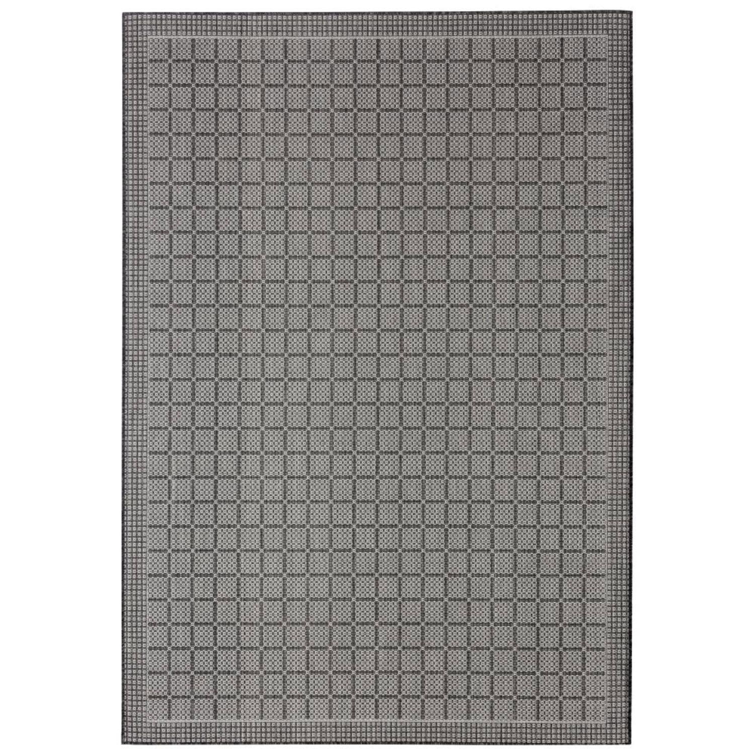 Nicole Miller New York Patio Country Luna Contemporary Geometric Indoor/Outdoor Area Rug, Black/Gray