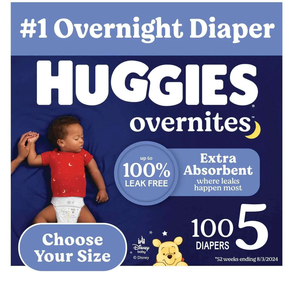 Huggies Overnites Nighttime Baby Diapers, Sizes 3-7 - USA MEGA SHOP