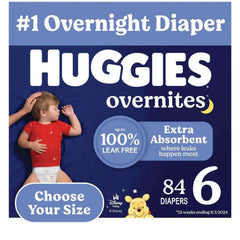 Huggies Overnites Nighttime Baby Diapers, Sizes 3-7 - USA MEGA SHOP