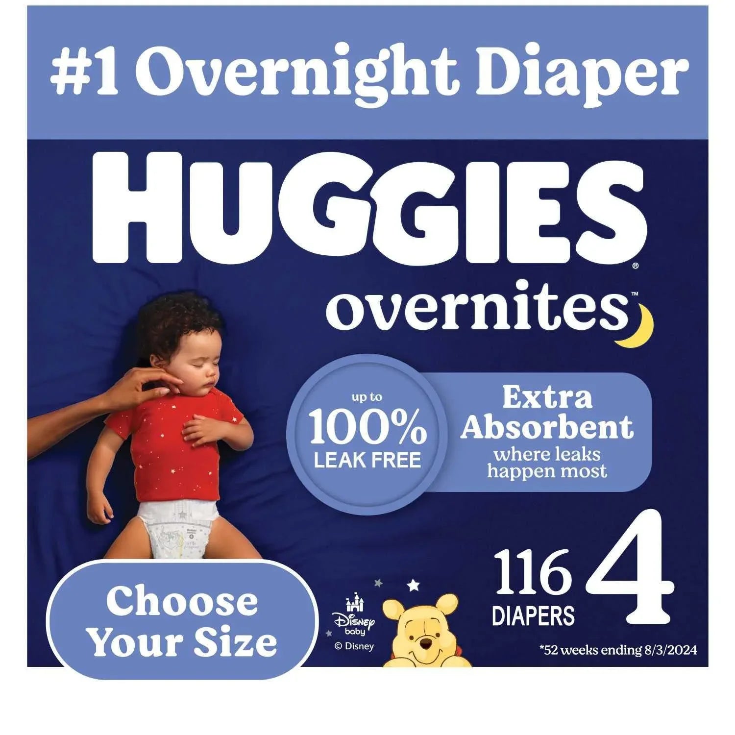 Huggies Overnites Nighttime Baby Diapers, Sizes 3-7 - USA MEGA SHOP