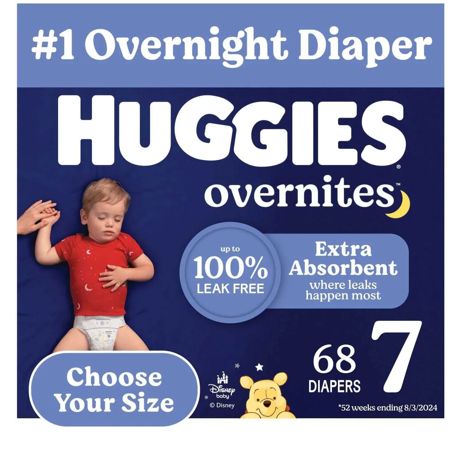 Huggies Overnites Nighttime Baby Diapers, Sizes 3-7 - USA MEGA SHOP