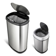 Nine Stars Sensor Trash Cans, Stainless Steel 13.2 gal./3.2 gal.