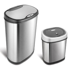 Nine Stars Sensor Trash Cans, Stainless Steel 13.2 gal./3.2 gal.