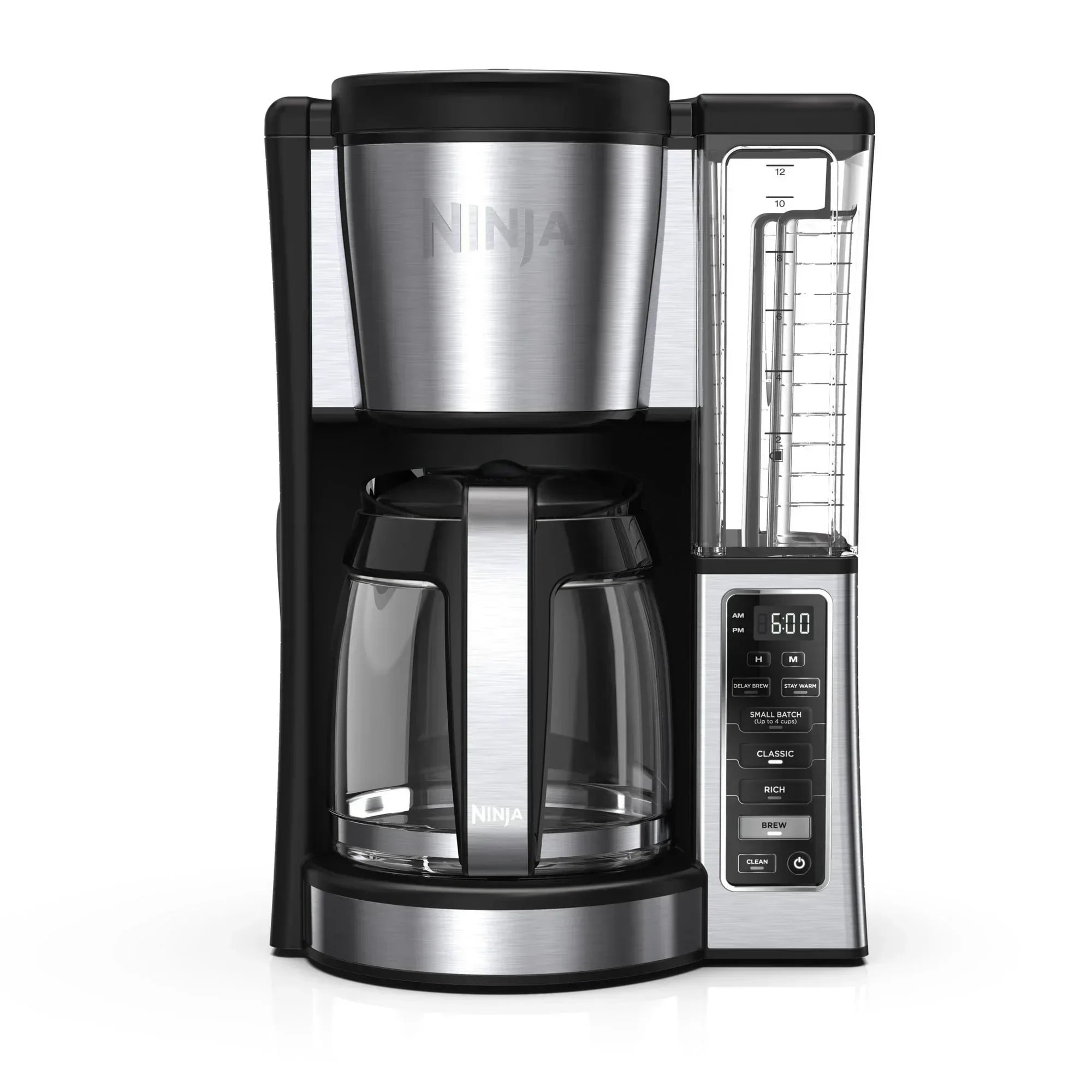 Ninja 12-Cup Programmable Coffee Brewer, 2 Brew Styles, Adjustable Warm Plate, 60oz Water Reservoir, Black/Stainless Steel, CE250