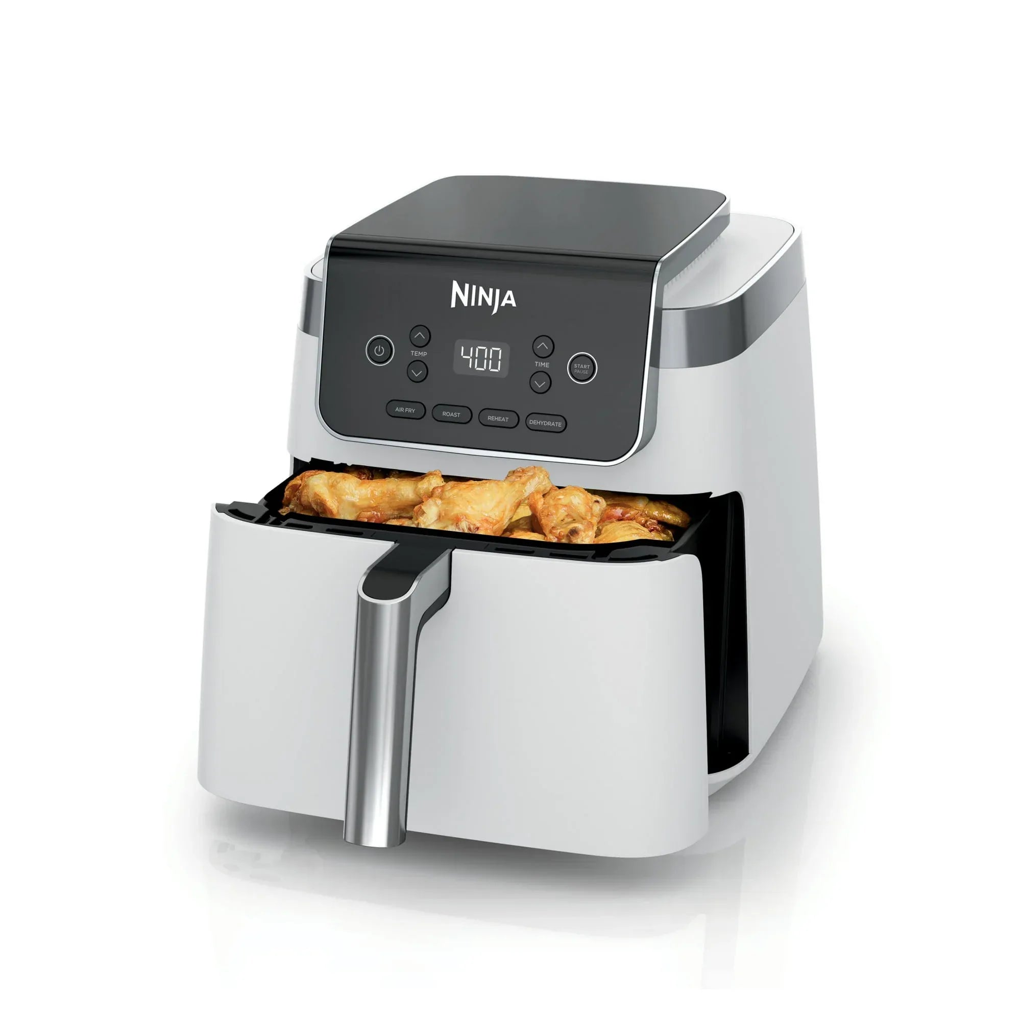 Ninja Pro 3-in-1 Air Fryer, XL 5-Qt Basket, 3 Functions, Air Crisp Technology, Non-Stick, Crisper Plate, AF140WMWH White