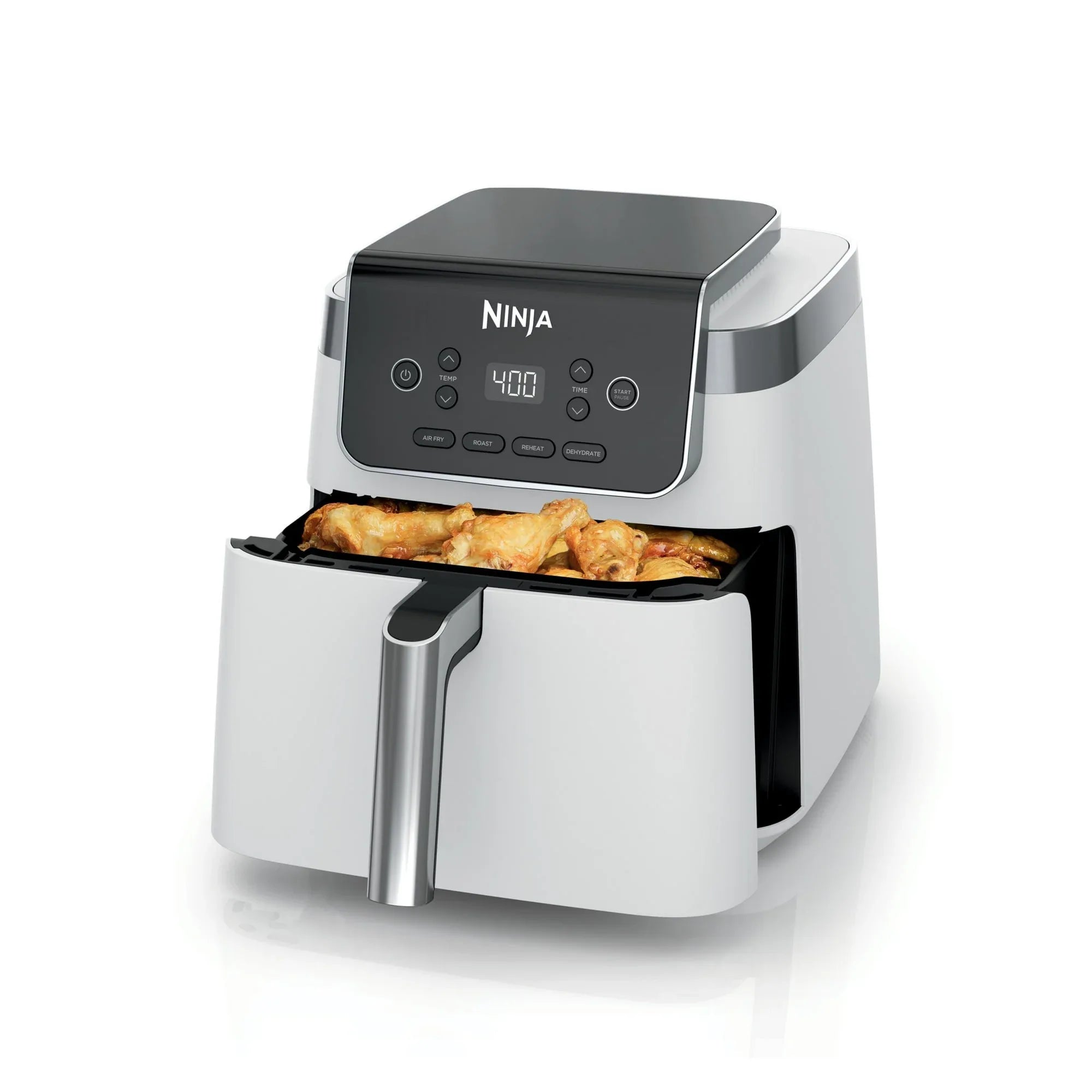Ninja Pro 3-in-1 Air Fryer, XL 5-Qt Basket, 3 Functions, Air Crisp Technology, Non-Stick, Crisper Plate, AF140WMWH White - USA MEGA SHOP
