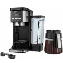 Black 12-cup drip coffee maker with glass carafe and side water reservoir