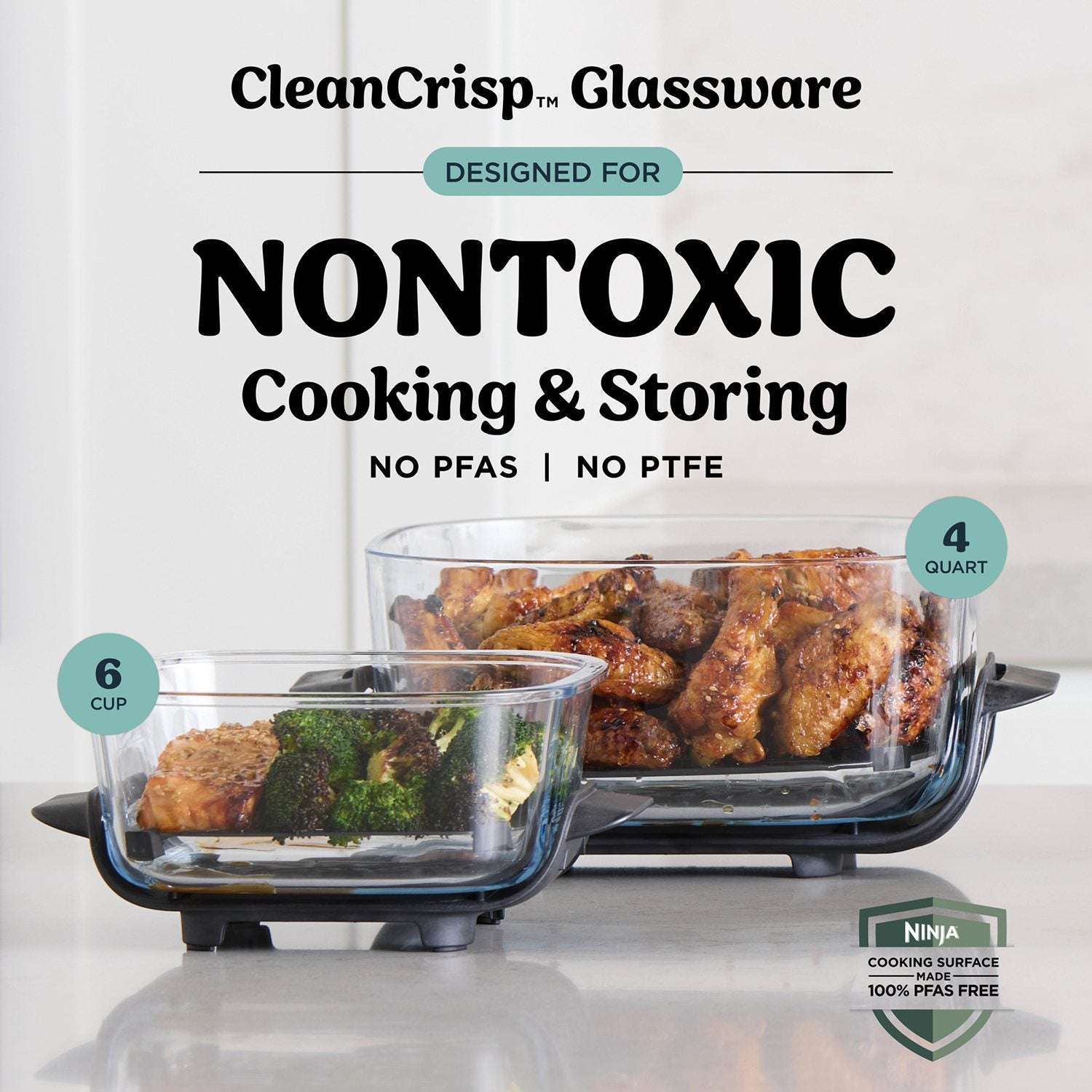 Ninja Crispi 4-in-1 Portable Glass Air Fryer Cooking System