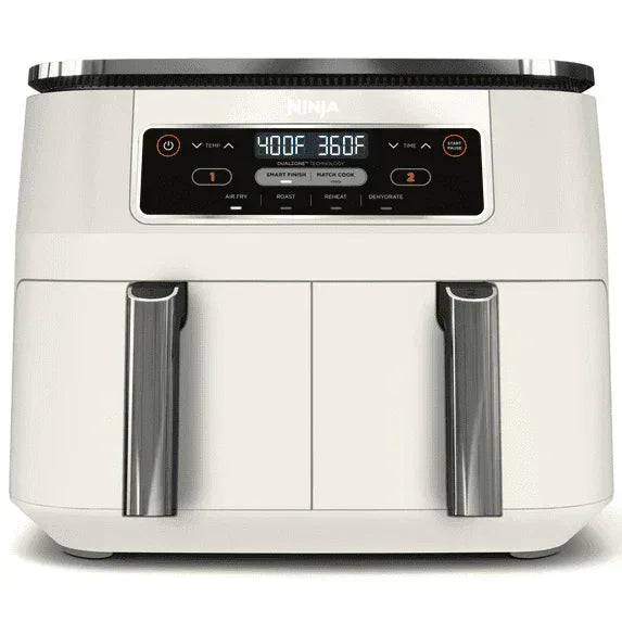 Ninja Foodi 4-in-1 8 Qt Air Fryer, 2 Basket, XL Capacity, with DualZone Technology, Air Fry, Roast & More, DZ100WMWH Dove