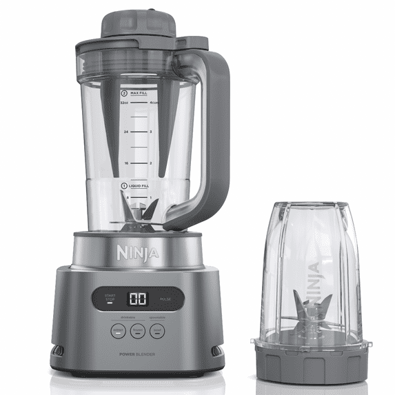 Ninja TWISTi 34-Oz Blender, Smoothie & Nutrient Extractor, 5 Auto-iQ Preset Programs, 18-Oz To-Go Cup, 1500PW, SS150 Gray