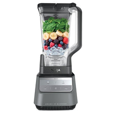Ninja CRUSHiQ blender base with XL pitcher filled with fruit and ice