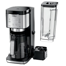 Ninja dual coffee maker with stainless top, black brew unit, and cold brew pitcher