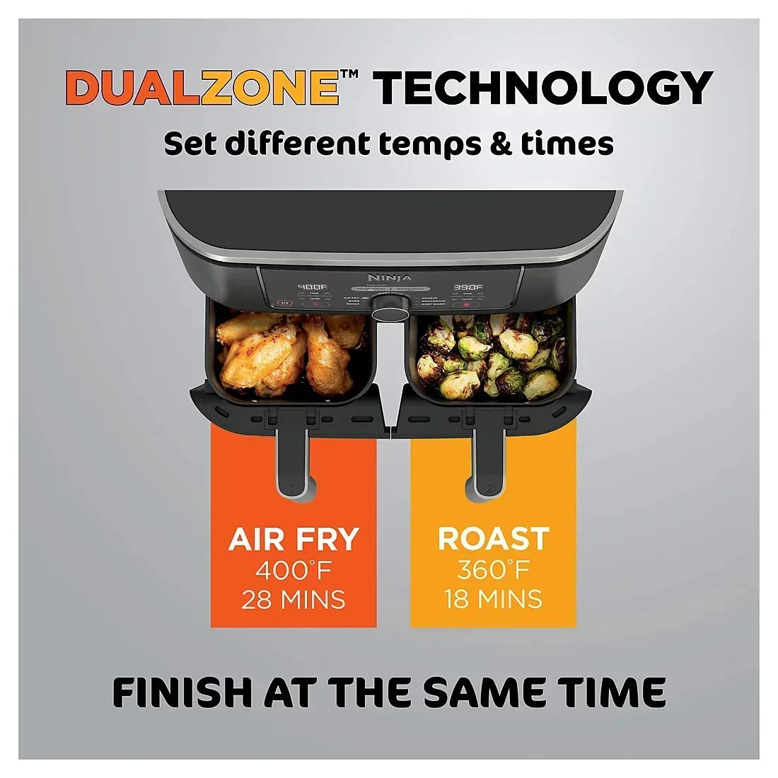 Ninja Foodi 6-in-1 8-Qt. Two Basket Air Fryer - Black
