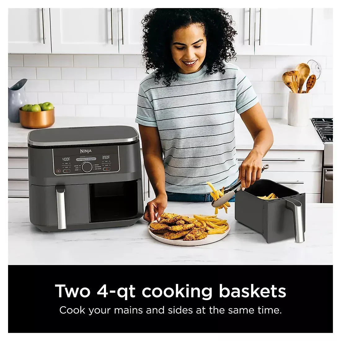 Ninja Foodi 6-in-1 8-Qt. Two Basket Air Fryer - Black