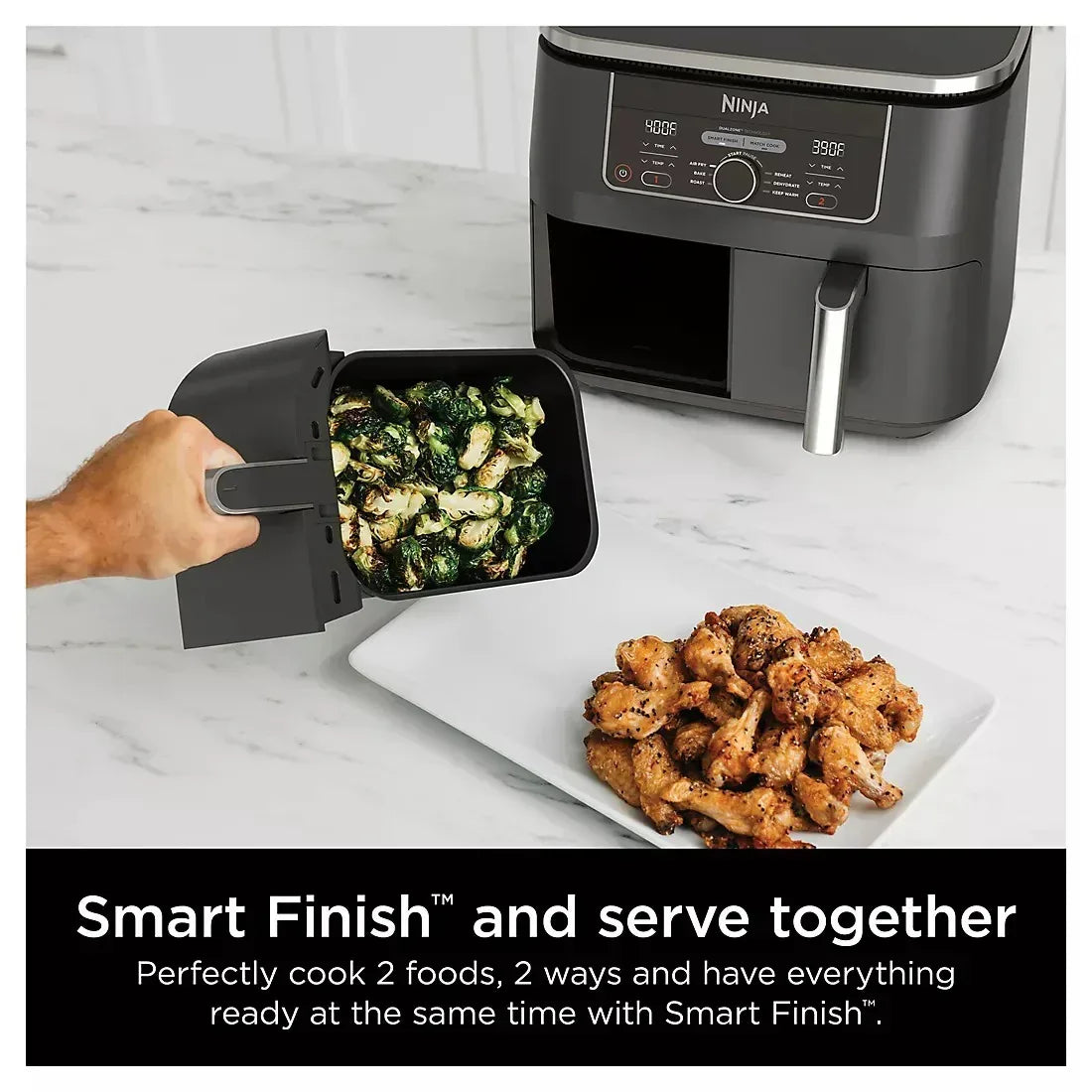 Ninja Foodi 6-in-1 8-Qt. Two Basket Air Fryer - Black