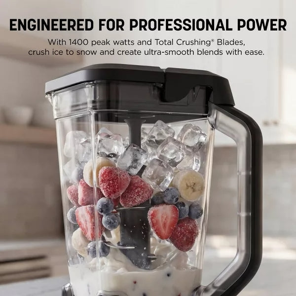 Ninja Professional Plus Blender DUO with Auto-iQ BN753TGT: 1200W Smoothie Blender, 72oz Pitcher, Ice Crushing, Silver
