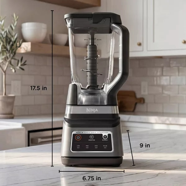 Ninja Professional Plus Blender DUO with Auto-iQ BN753TGT: 1200W Smoothie Blender, 72oz Pitcher, Ice Crushing, Silver